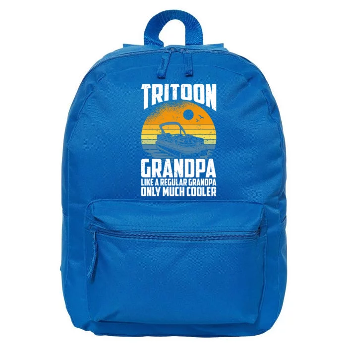 Tritooning Grandpa Funny Tritoon Boat Boating Gift 16 in Basic Backpack