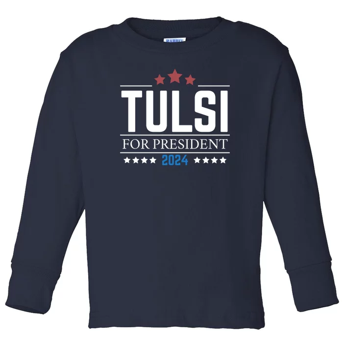 Tulsi Gabbard For President 2024 Toddler Long Sleeve Shirt