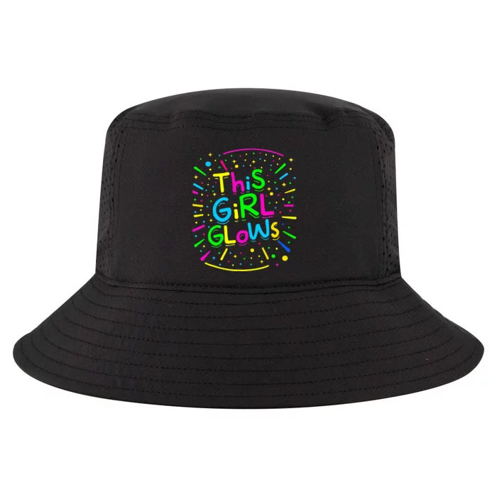 This Girl Glows Tie Dye Bright Colors 80S And 90S Cool Comfort Performance Bucket Hat