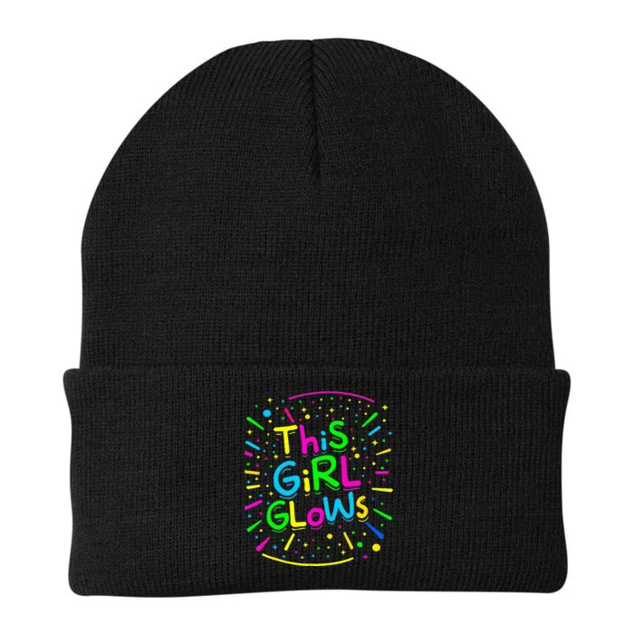 This Girl Glows Tie Dye Bright Colors 80S And 90S Knit Cap Winter Beanie