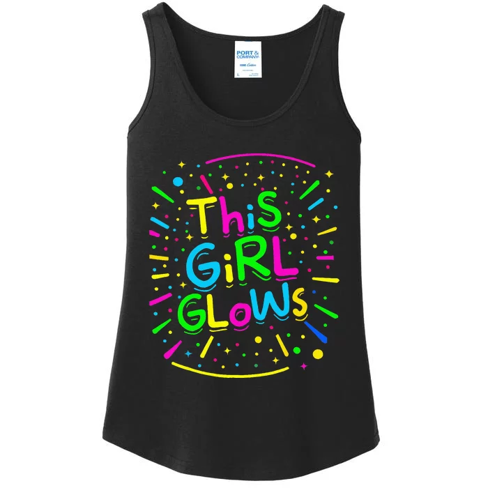 This Girl Glows For Tie Dye Bright Colors 80s And 90s Ladies Essential Tank