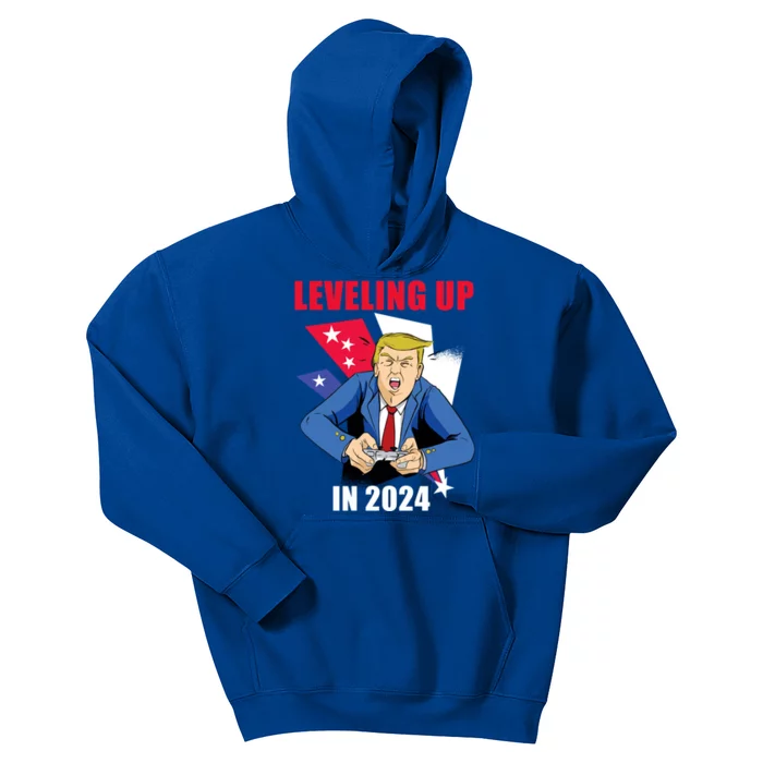 Trump Gamer Great America Leveling Presidency Up Again 2024 Gift Kids Hoodie