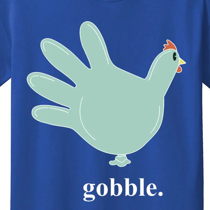 Turkey Glove Gobble Thanksgiving Thankful Nurse Gift Kids T-Shirt