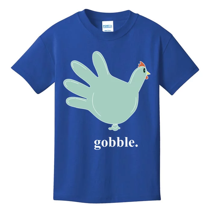 Turkey Glove Gobble Thanksgiving Thankful Nurse Gift Kids T-Shirt