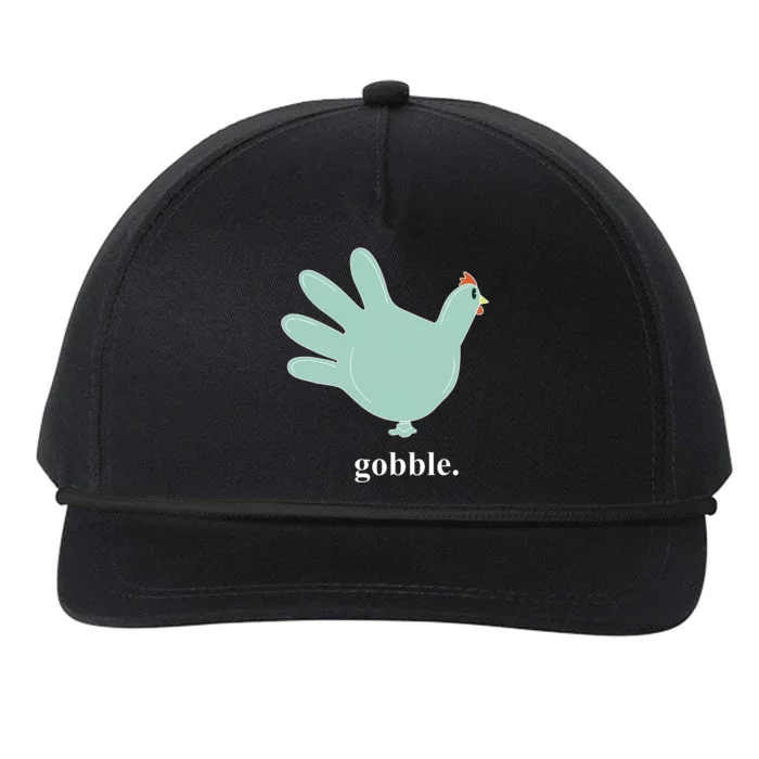 Turkey Glove Gobble Thanksgiving Thankful Nurse Snapback Five-Panel Rope Hat