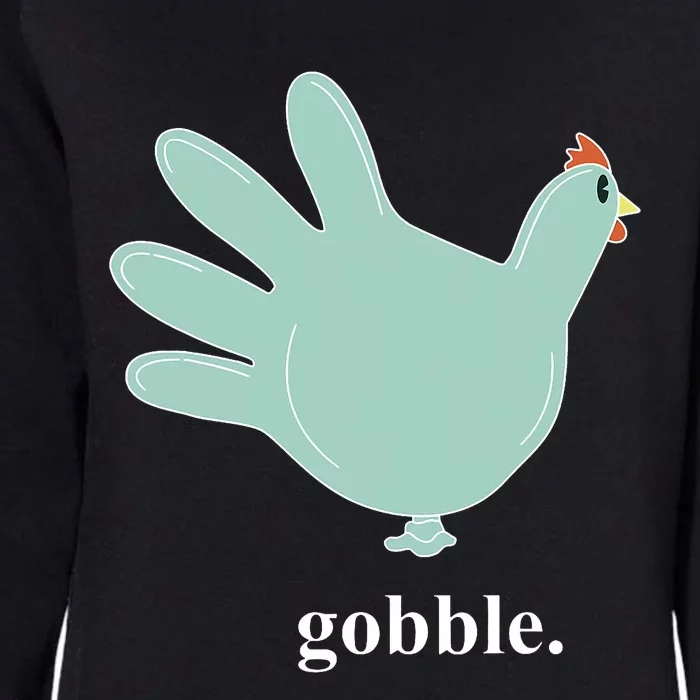 Turkey Glove Gobble Thanksgiving Thankful Nurse Womens California Wash Sweatshirt