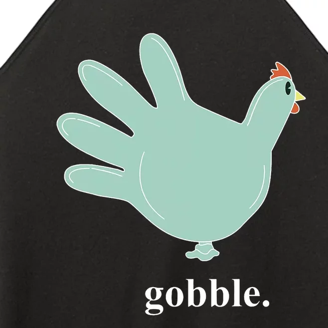 Turkey Glove Gobble Thanksgiving Thankful Nurse Women’s Perfect Tri Rocker Tank