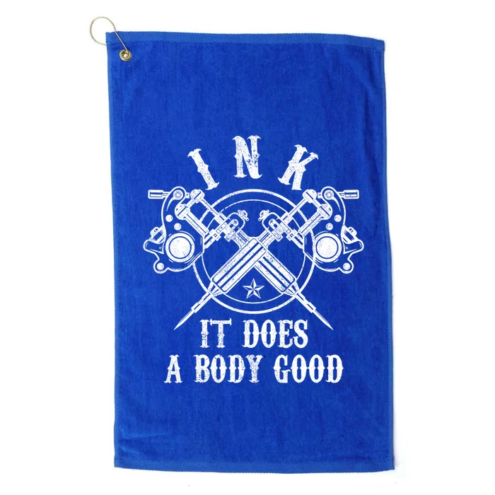 Tattoo Guns Gift Vintage Ink Inked Funny Tattoo Artist Gift Cool Gift Platinum Collection Golf Towel