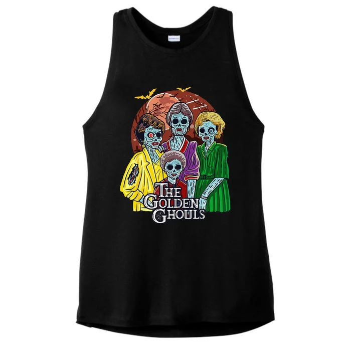 The Golden Ghouls Halloween Ladies Tri-Blend Wicking Tank