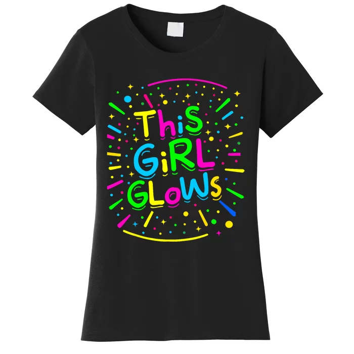 This Girl Glows Tie Dye Bright Colors 80s And 90s Women's T-Shirt