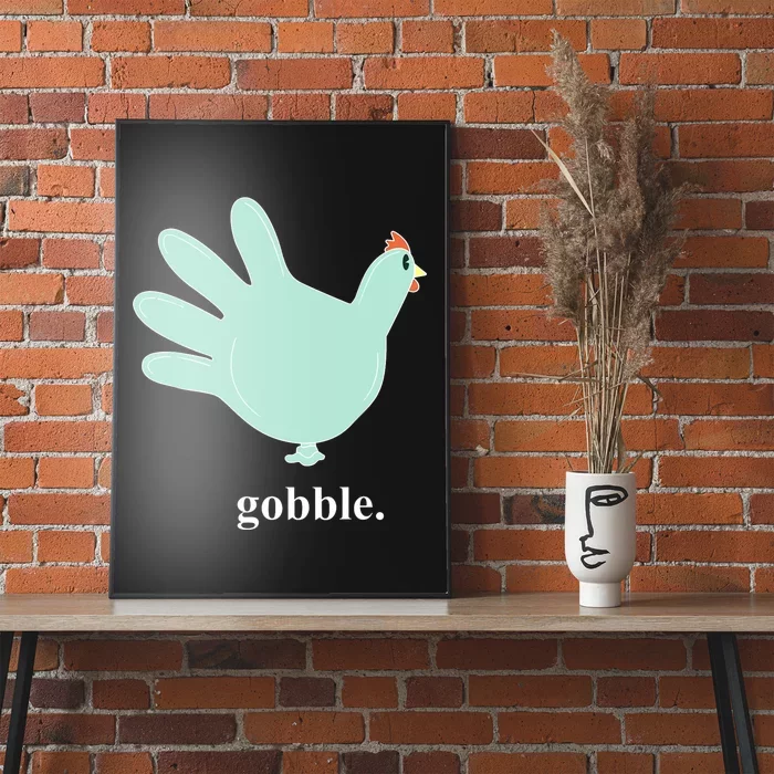 Turkey Glove Gobble Thanksgiving Thankful Nurse Poster