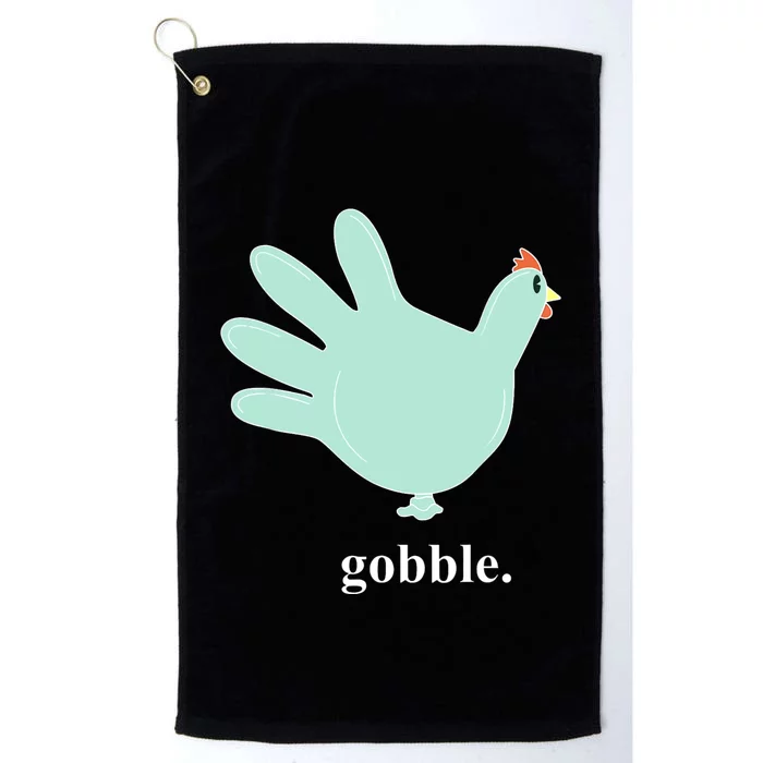 Turkey Glove Gobble Thanksgiving Thankful Nurse Platinum Collection Golf Towel