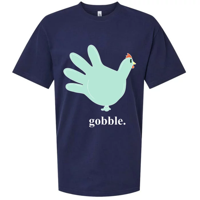 Turkey Glove Gobble Thanksgiving Thankful Nurse Sueded Cloud Jersey T-Shirt