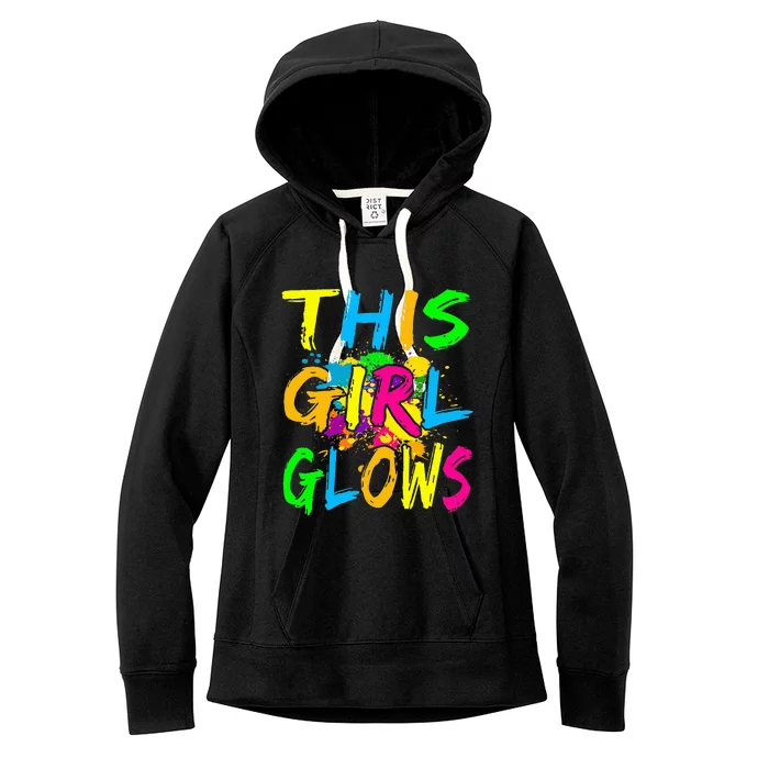 This Girl Glows Retro 80s Party Women's Fleece Hoodie