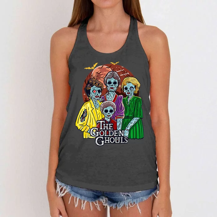 The Golden Ghouls Halloween Women's Knotted Racerback Tank