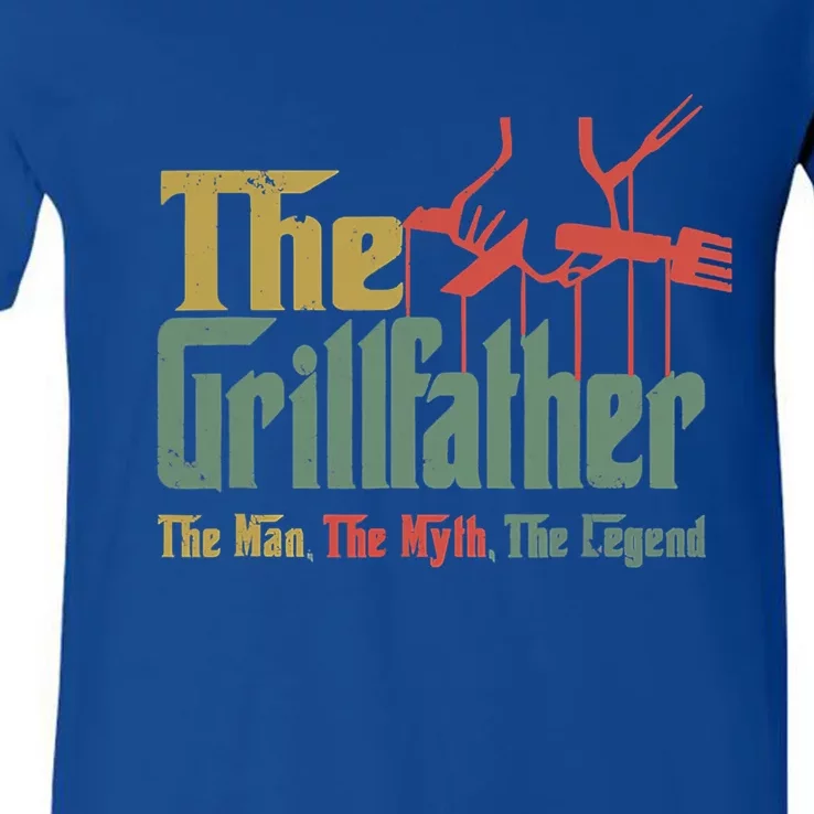 The Grillfather Grill Fathers Meaningful Gift V-Neck T-Shirt