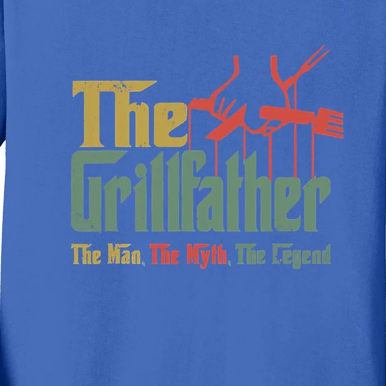 The Grillfather Grill Fathers Meaningful Gift Kids Long Sleeve Shirt