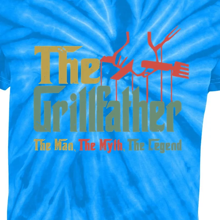 The Grillfather Grill Fathers Meaningful Gift Kids Tie-Dye T-Shirt