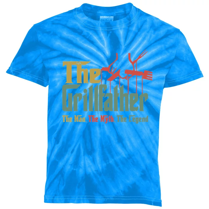 The Grillfather Grill Fathers Meaningful Gift Kids Tie-Dye T-Shirt