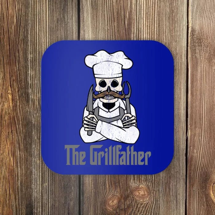 The Grillfather Grill Master Grillmaster Grilling Funny Bbq Great Gift Coaster