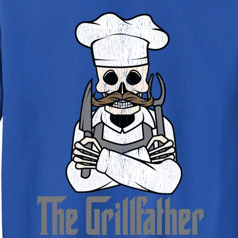 The Grillfather Grill Master Grillmaster Grilling Funny Bbq Great Gift Tall Sweatshirt