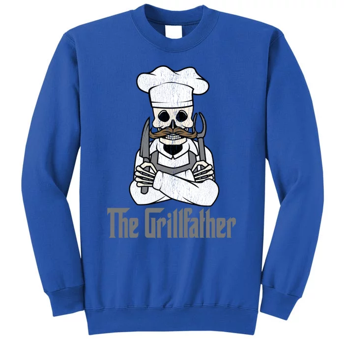 The Grillfather Grill Master Grillmaster Grilling Funny Bbq Great Gift Tall Sweatshirt