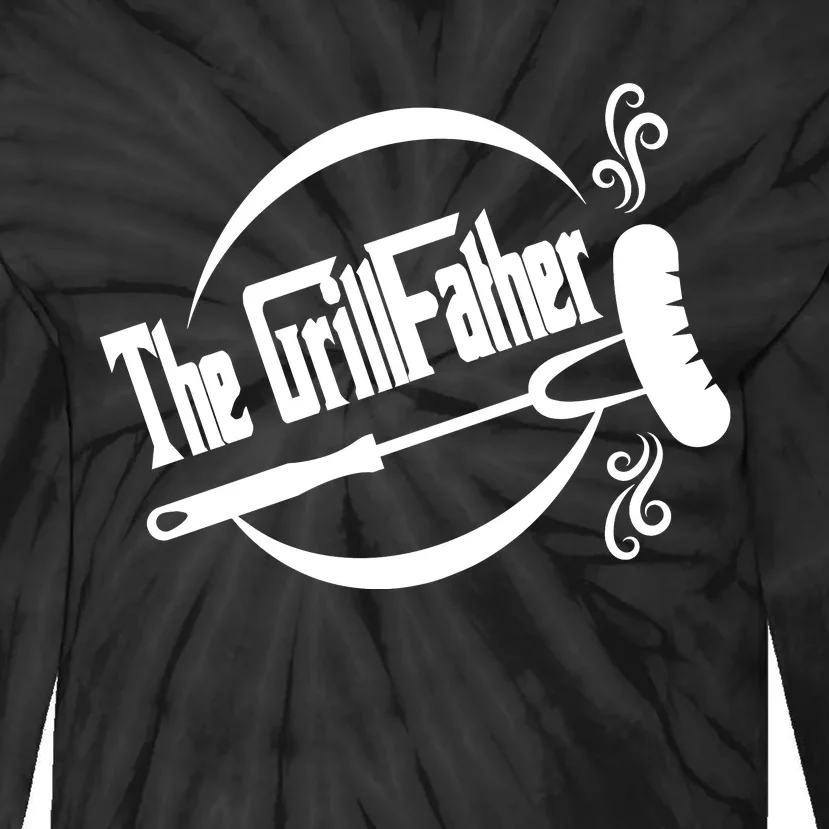 The Grillfather Godfather Fathers Day Tie-Dye Long Sleeve Shirt