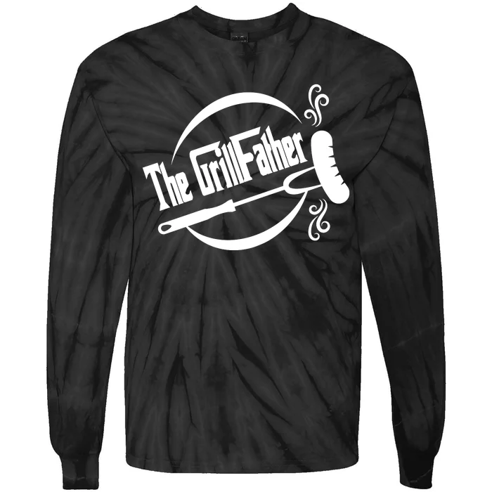 The Grillfather Godfather Fathers Day Tie-Dye Long Sleeve Shirt