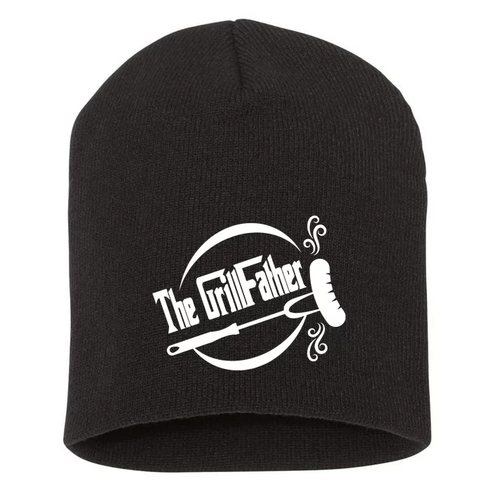 The Grillfather Godfather Fathers Day Short Acrylic Beanie