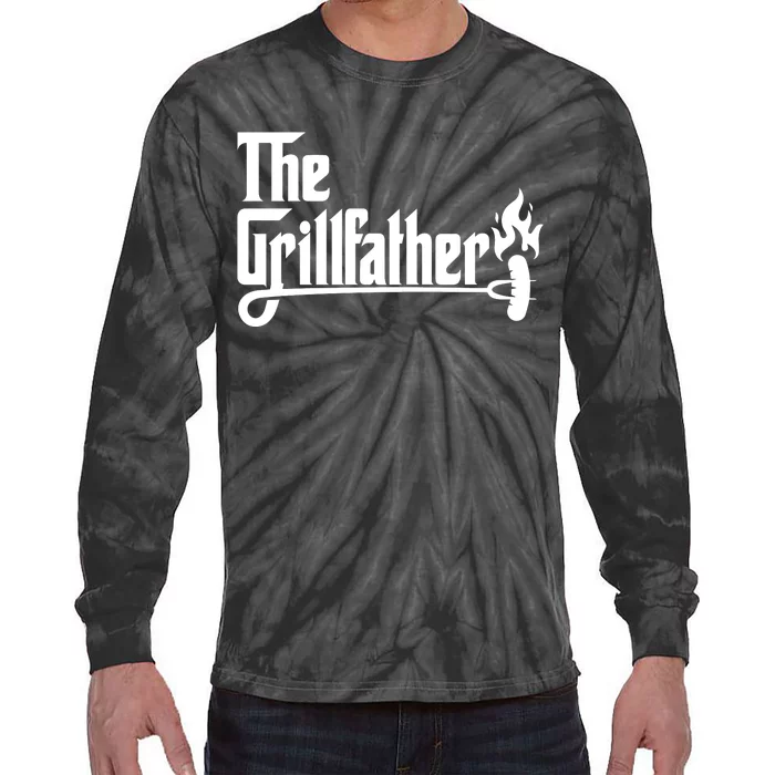 The Grillfather Godfather Fathers Day Tie-Dye Long Sleeve Shirt