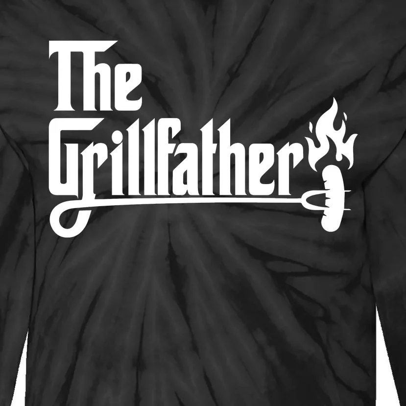 The Grillfather Godfather Fathers Day Tie-Dye Long Sleeve Shirt