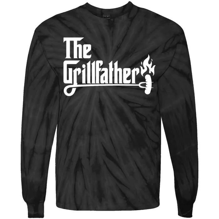 The Grillfather Godfather Fathers Day Tie-Dye Long Sleeve Shirt