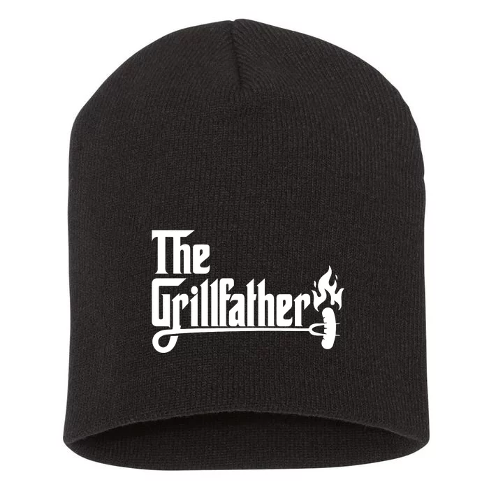 The Grillfather Godfather Fathers Day Short Acrylic Beanie