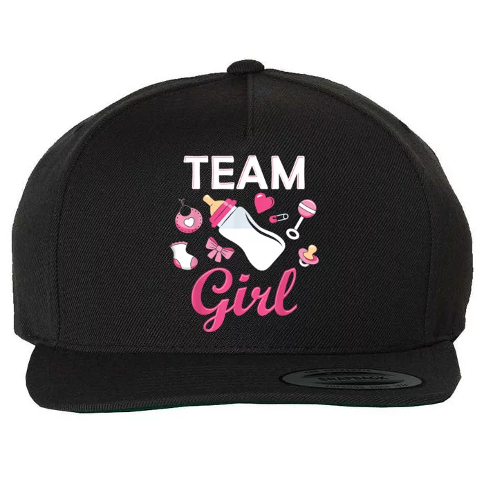 Team Girl Gender Reveal Party Team Pink Baby Announcement Wool Snapback Cap