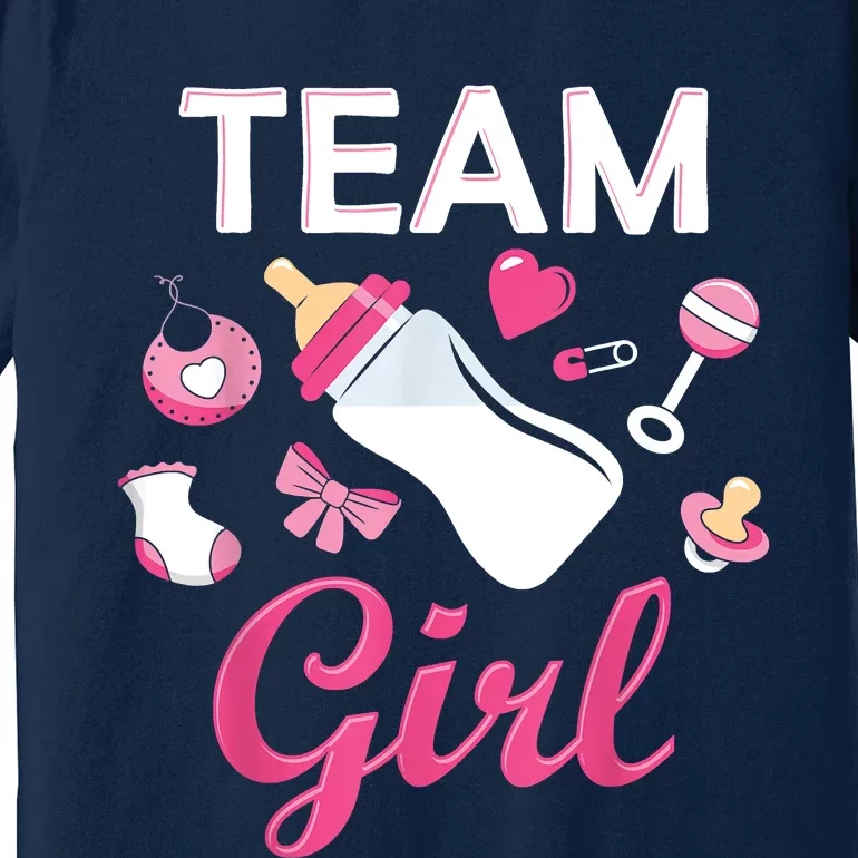 Team Girl Gender Reveal Party Team Pink Baby Announcement Premium T-Shirt