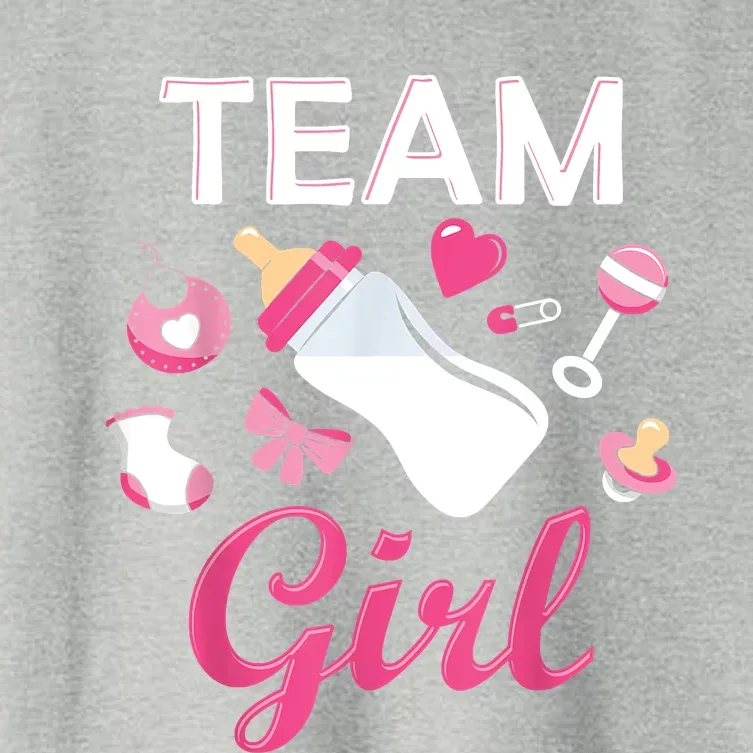 Team Girl Gender Reveal Party Team Pink Baby Announcement Women's Crop Top Tee