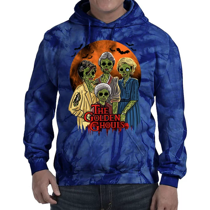 The Golden Ghoulds Hallloween Zombie Scary Spooky Vibes Tie Dye Hoodie