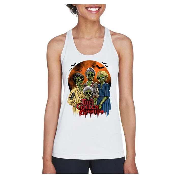 The Golden Ghoulds Hallloween Zombie Scary Spooky Vibes Women's Racerback Tank