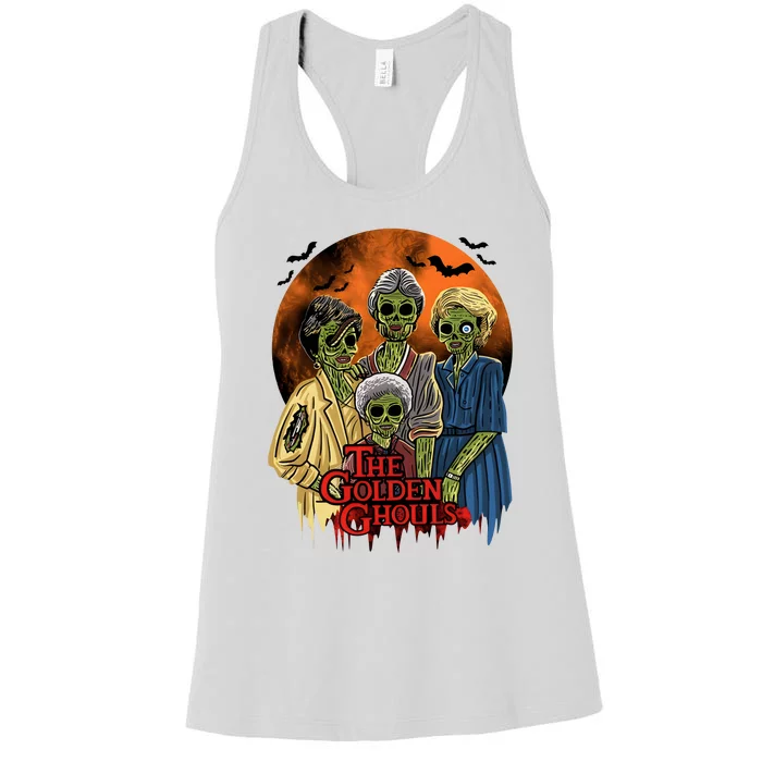 The Golden Ghoulds Hallloween Zombie Scary Spooky Vibes Women's Racerback Tank