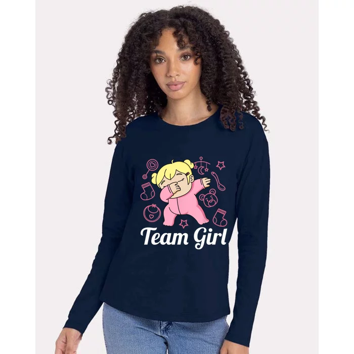 Team Girl Gender Reveal Party Team Pink Baby Announcement Womens Cotton Relaxed Long Sleeve T-Shirt