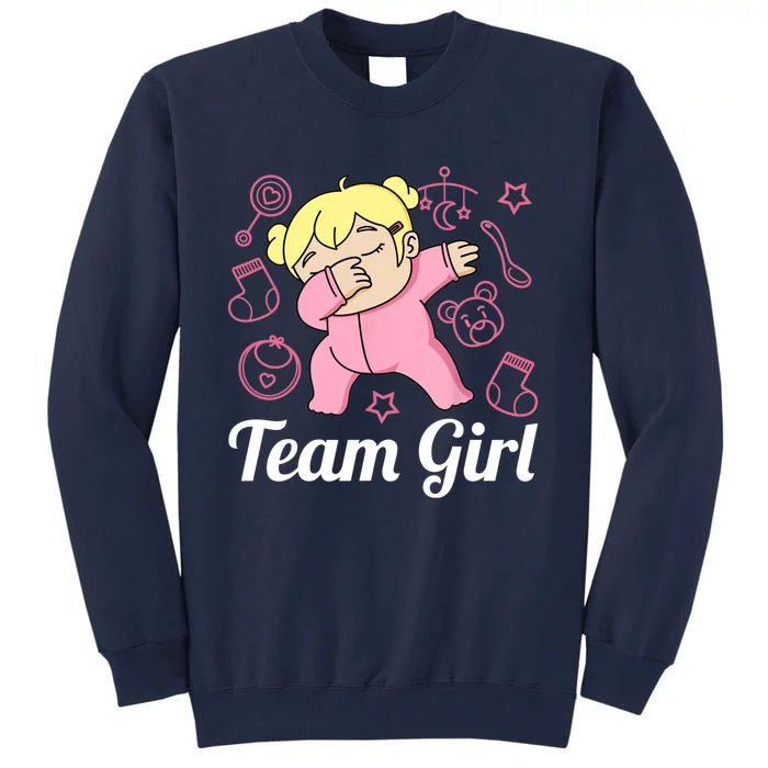 Team Girl Gender Reveal Party Team Pink Baby Announcement Tall Sweatshirt