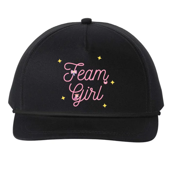 Team Girl Gender Reveal Party Team Pink Baby Announcement Snapback Five-Panel Rope Hat