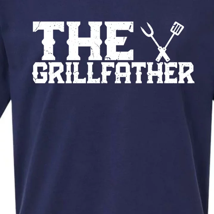 The Grillfather Gift Bbq Barbecue Lovers Grilling Grill Gift Sueded Cloud Jersey T-Shirt