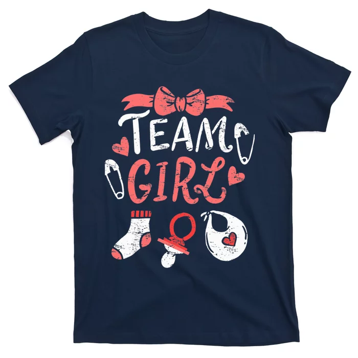 Team Girl Gender Reveal Party Team Pink Baby Announcement T-Shirt