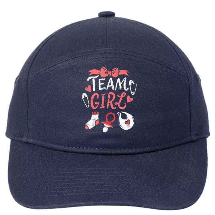 Team Girl Gender Reveal Party Team Pink Baby Announcement 7-Panel Snapback Hat