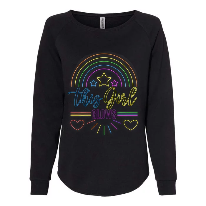 This Girl Glows Cute Girl Woman Tie Dye 80s Party Team Womens California Wash Sweatshirt