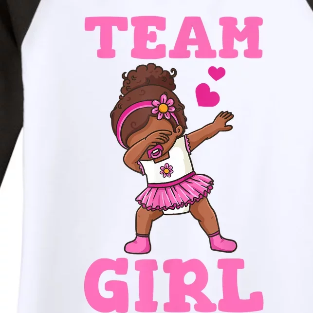 Team Girl Gender Reveal Party Team Pink Baby Announcement Women's Tri-Blend 3/4-Sleeve Raglan Shirt