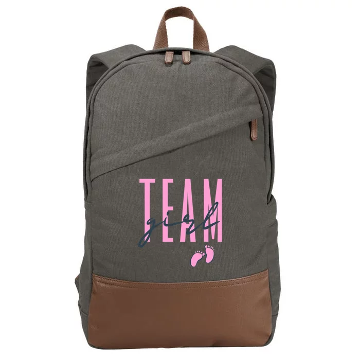 Team Girl Gender Reveal Party Team Pink Baby Announcement Cotton Canvas Backpack