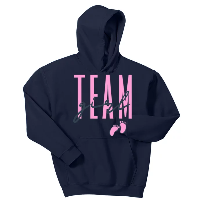 Team Girl Gender Reveal Party Team Pink Baby Announcement Kids Hoodie