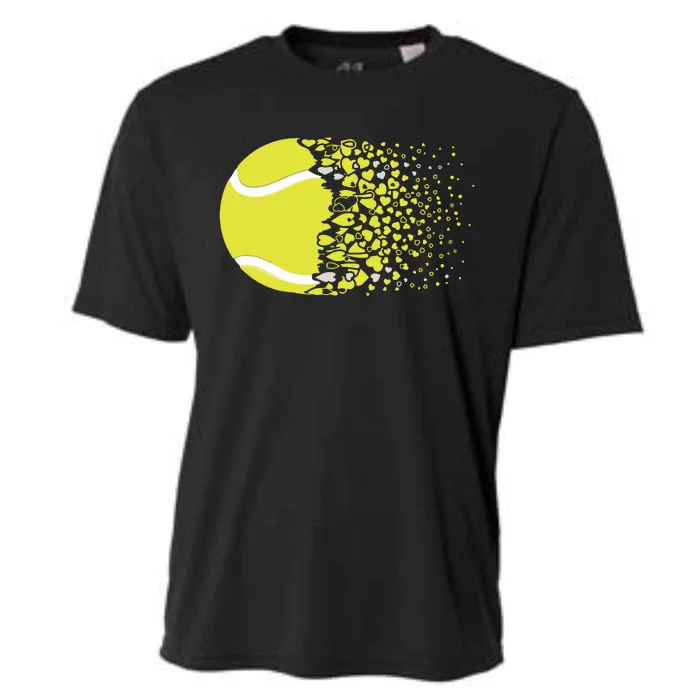 Tennis Graphic Girls Tennis Heart Love Tennis Player Cooling Performance Crew T-Shirt